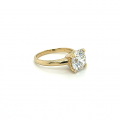 3 40 Carat Round Cut F VS2 Lab Grown Diamond Solitaire Ring in 14K Yellow Gold - 3548115