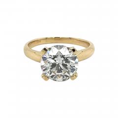 3 40 Carat Round Cut F VS2 Lab Grown Diamond Solitaire Ring in 14K Yellow Gold - 3551629