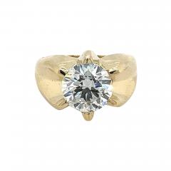 3 5 Carat Round Cut Lab Grown Diamond Mens Solitaire Ring in 14K Yellow Gold - 3551631