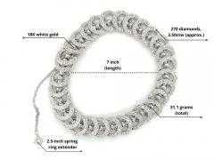 3 50CT TW Natural Diamond Connecting Circles Link 18K Gold Bracelet - 3601677