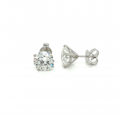 3 51 CTTW Round Lab Grown Diamond Stud Earrings in 4 Prong Martini Setting - 3548113