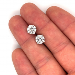 3 51 CTTW Round Lab Grown Diamond Stud Earrings in 4 Prong Martini Setting - 3548227
