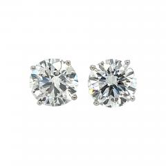 3 51 CTTW Round Lab Grown Diamond Stud Earrings in 4 Prong Martini Setting - 3551630