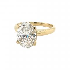 3 52 Carat Oval G VS1 Lab Grown Diamond in 14k Yellow Gold Solitaire Ring - 3551628