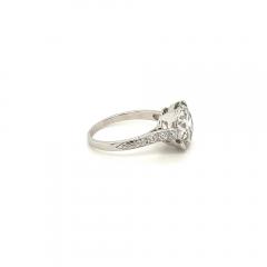 3 72 Carat Lab Grown Diamond Ring in Half Bezel Platinum Setting - 3601625