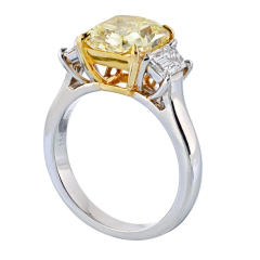 3 CARAT RADIANT CUT DIAMOND FANCY INTENSE YELLOW GIA - 2713055