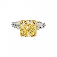 3 CARAT RADIANT CUT DIAMOND FANCY INTENSE YELLOW GIA ENGAGEMENT RING - 3423438