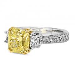 3 CARAT RADIANT CUT DIAMOND FANCY YELLOW GIA FYFC VS2 GIA RING - 2926297