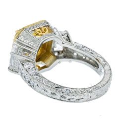 3 CARAT RADIANT CUT FANCY INTENSE YELLOW DIAMOND ENGAGEMENT RING - 2713436