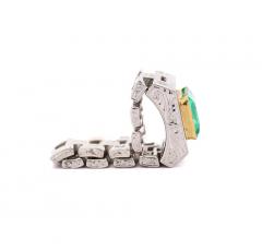 3 Carat Colombian Emerald Platinum Mens Link Ring - 3934106