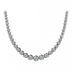 3 Carat Diamond Riviera Graduated Tennis Necklace in 18k White Gold Platinum - 3719184