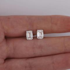 3 Carat Emerald Cut Lab Grown Diamond Stud Earrings - 3919099