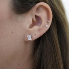 3 Carat Emerald Cut Lab Grown Diamond Stud Earrings - 3919100