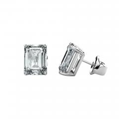 3 Carat Emerald Cut Lab Grown Diamond Stud Earrings - 3922697