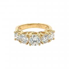 3 Carat TW 18K Yellow Gold Multi Stone Lab Grown Diamond Band Ring - 3610550