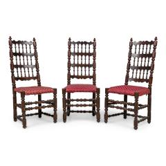 3 English Renaissance Walnut Side Chairs - 4718032