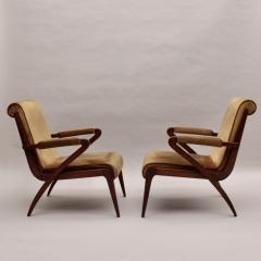 3 Fine French 1960s Mahogany Armchairs - 4610485