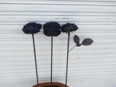 3 Metal Long Stem Roses - 3708240