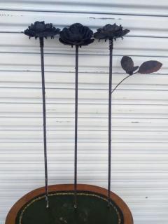 3 Metal Long Stem Roses - 3708242