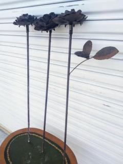 3 Metal Long Stem Roses - 3708243