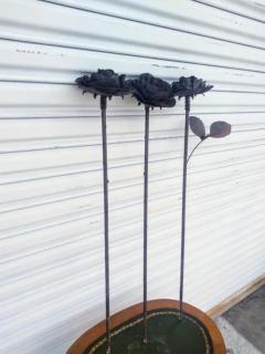 3 Metal Long Stem Roses - 3708244