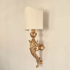 3 Pairs of Italian Neoclassical Giltwood Large Wall Lights with Shades - 4612927