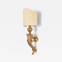 3 Pairs of Italian Neoclassical Giltwood Large Wall Lights with Shades - 4614542