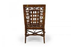3 Piece American Victorian Braided Wicker Scroll and Lattice Design Seating Set - 4630507
