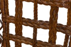 3 Piece American Victorian Braided Wicker Scroll and Lattice Design Seating Set - 4630510