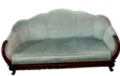 3 Piece Art Deco Sofa Carved Frame - 3783913