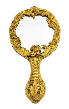 3 Piece French Louis XV Bronze Dore Mirror and Brush Set - 4652780