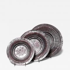 3 Piece Moorish Style Copper Tray Set - 4325817