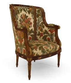3 Piece Set of French Louis XVI Velvet Berg res - 4634503