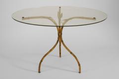3 Similar Faux Bamboo 1940s Style Gilt Metal Coffee Table - 661323