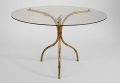 3 Similar Faux Bamboo 1940s Style Gilt Metal Coffee Table - 661324