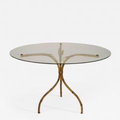 3 Similar Faux Bamboo 1940s Style Gilt Metal Coffee Table - 661850