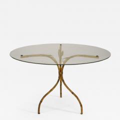 3 Similar Faux Bamboo 1940s style gilt metal coffee tables - 702677