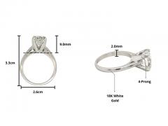 3 carat G VS2 IGI Certified Elongated Cushion Lab Diamond Ring - 3618513