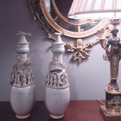 3070 Pair of Chinese Song Qingbai Porcelain Funerary Jars - 2508832