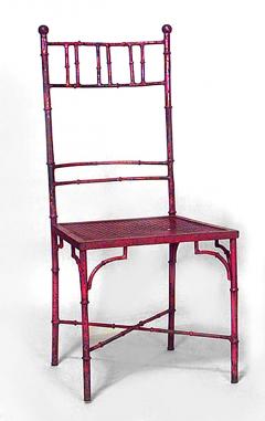 32 Faux Bamboo 19 20th Cent Painted Iron Ballroom Side Chairs - 666382