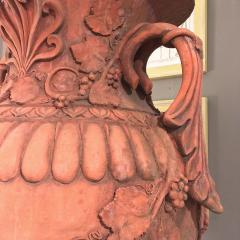 3214 Pair of Early 19th Century Neoclassical Terracotta Urns and Lids - 2512731