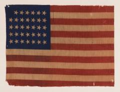 34 Star Antique American Flag Civil War Period Possibly a US Army Camp Colors - 671473