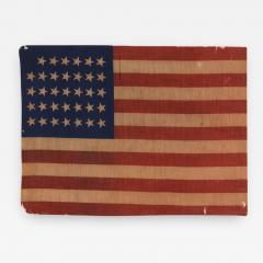 34 Star Antique American Flag Civil War Period Possibly a US Army Camp Colors - 672126