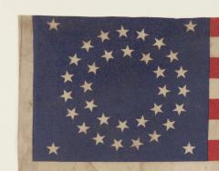 35 Stars in a Double Wreath Pattern on a Civil War Veterans Flag - 638182