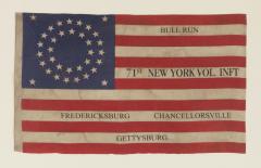 35 Stars in a Double Wreath Pattern on a Civil War Veterans Flag - 638184