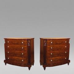 Pair Four Drawer Chests or Elliptic Bureaus with Egyptian Figures about 1815 - 7389
