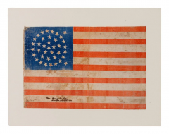 38 Star American Parade Flag Flown at a Reception for President Grant 1880 - 3726061