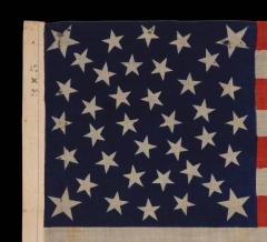 38 Stars on an Extraordinary Antique Flag Made for the 1876 Centennial Expo - 639329