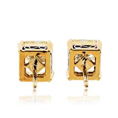 4 04cttw Radiant Cut Fancy Yellow Diamond Stud Earrings - 4511206