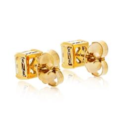 4 04cttw Radiant Cut Fancy Yellow Diamond Stud Earrings - 4511207